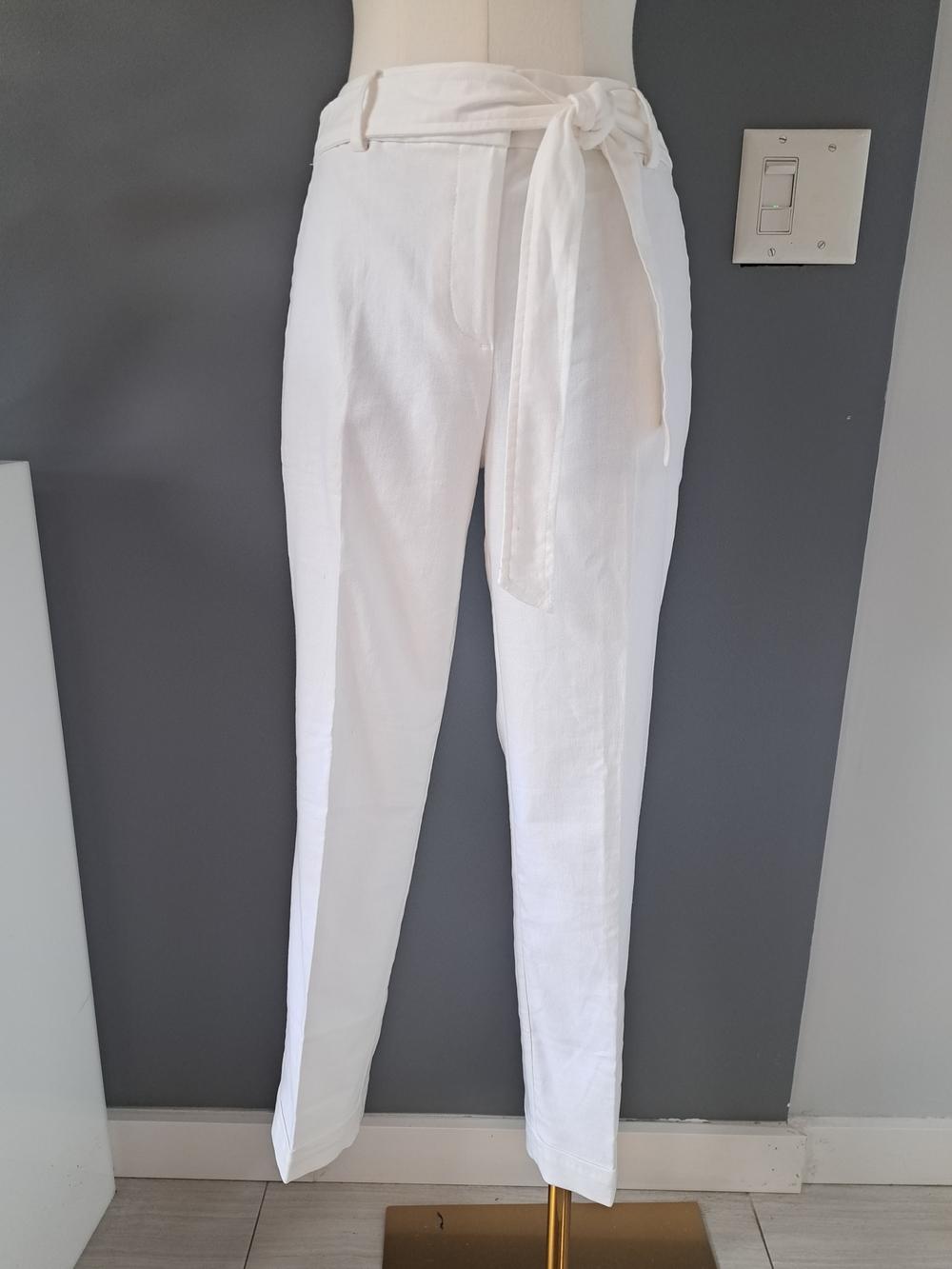 LOFT White Tie-Waist Women’s Chinos